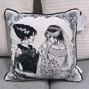 Isaac Mizrahi Halloween Frankenstein Bride and Bride Decorative Pillow